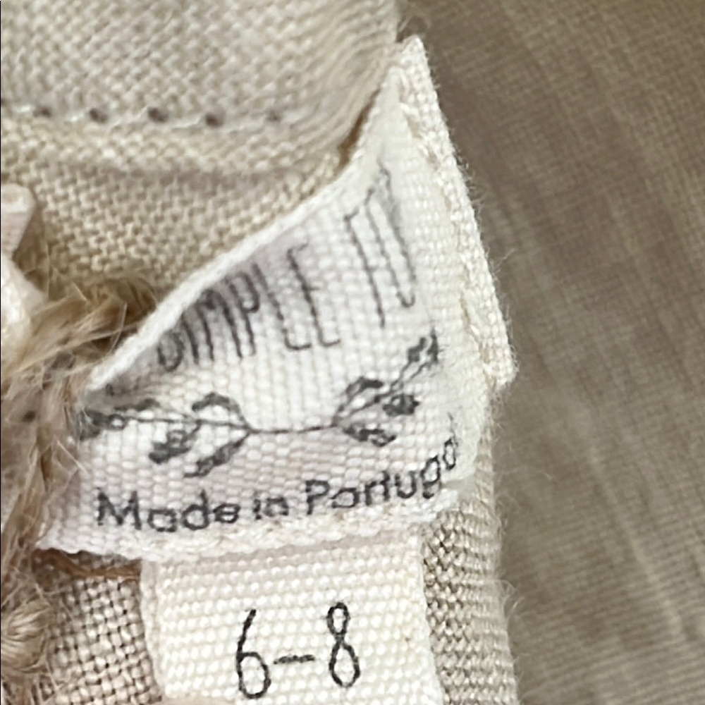 NEW The Simple Folk 6-8 Years 100% Organic Linen Oatmeal Cross-Back Apron - Picture 8 of 8
